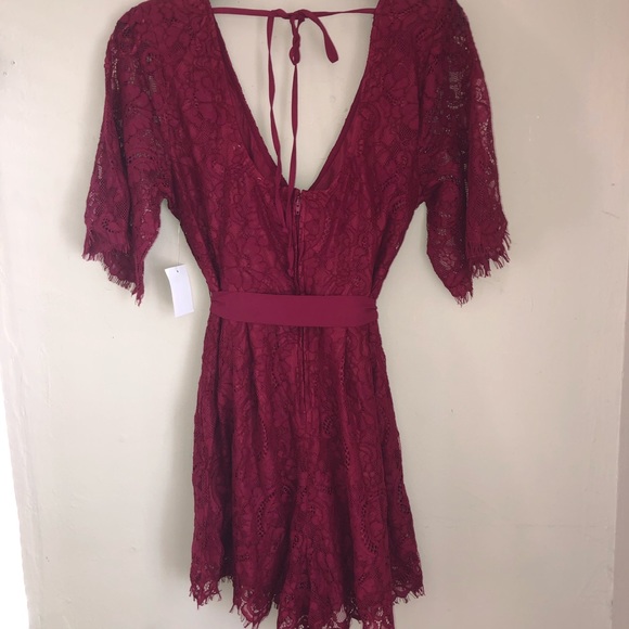 SALE ‼️Burgundy Charlotte Russe Romper L - Picture 1 of 5